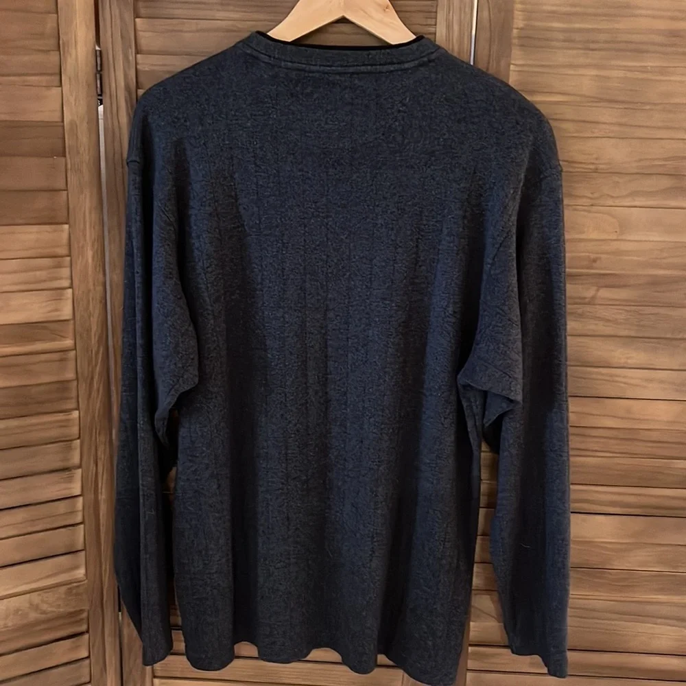 Haggar Mens Mock V-Neck Ribbed Sweater